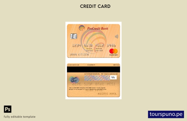 lista para imprimir plantilla de tarjeta mastercard de Moldavia ProCredit Bank